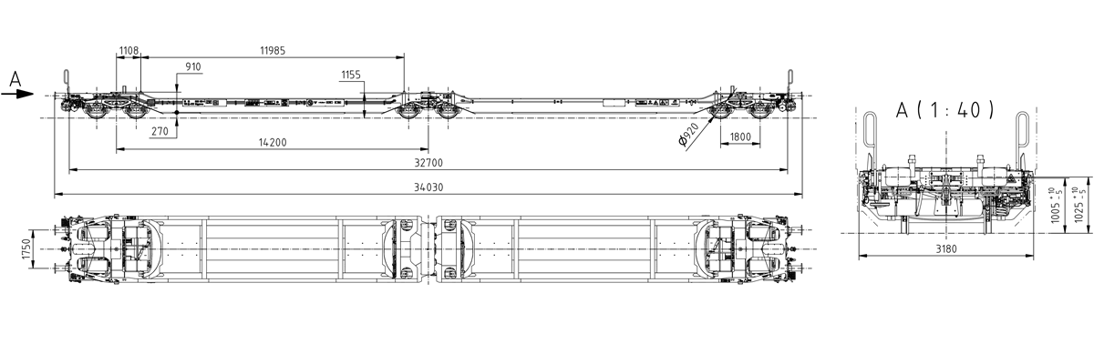 Plošinový vůz Sdggmrss ARROW